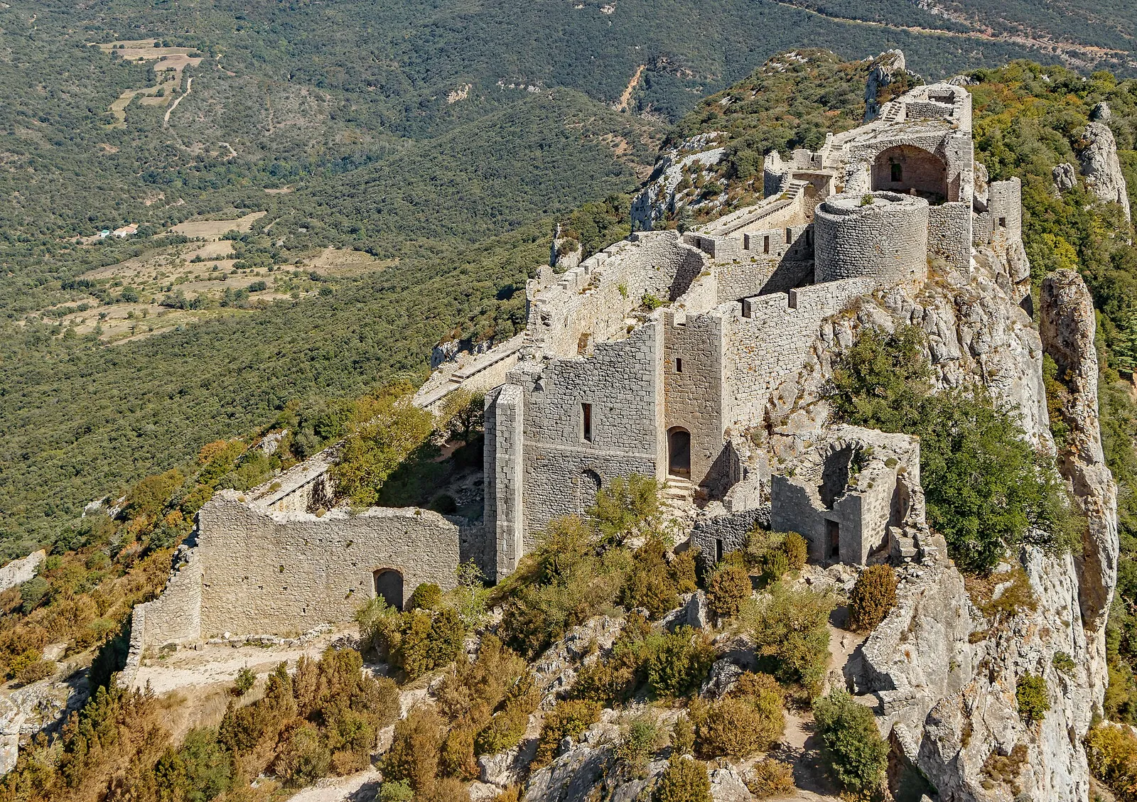 Le château de Peyrepertuse sur sa crête rocheuse