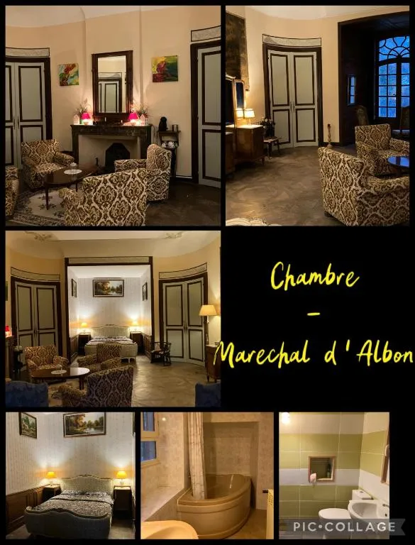 Château d'Albon, chambre Maréchale d'Albon, chambre ou suite de château à Saint-Alban-les-Eaux